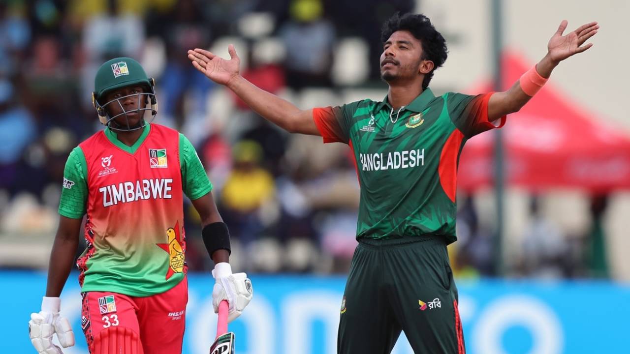 Iqbal Hossain Emon ran through the Zimbabwe top-order, Zimbabwe vs Bangladesh, Under-19 World Cup, Harare, January 31, 2026