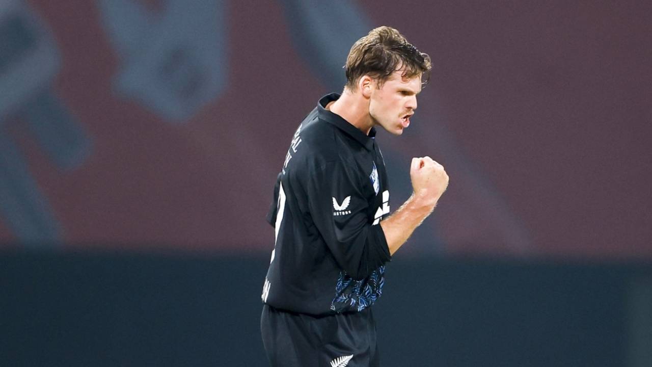 Lockie Ferguson celebrates a wicket, India vs New Zealand, 5th T20I, Thiruvananthapuram, January 31, 2026