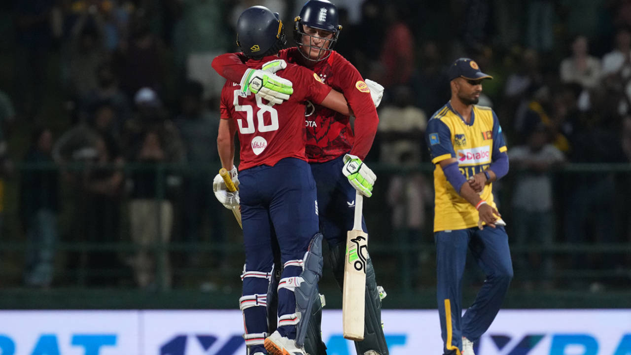 Sam Curran and Tom Banton after sealing the win, Sri Lanka vs England, 2ns T20I, Pallekele, February 1, 2026