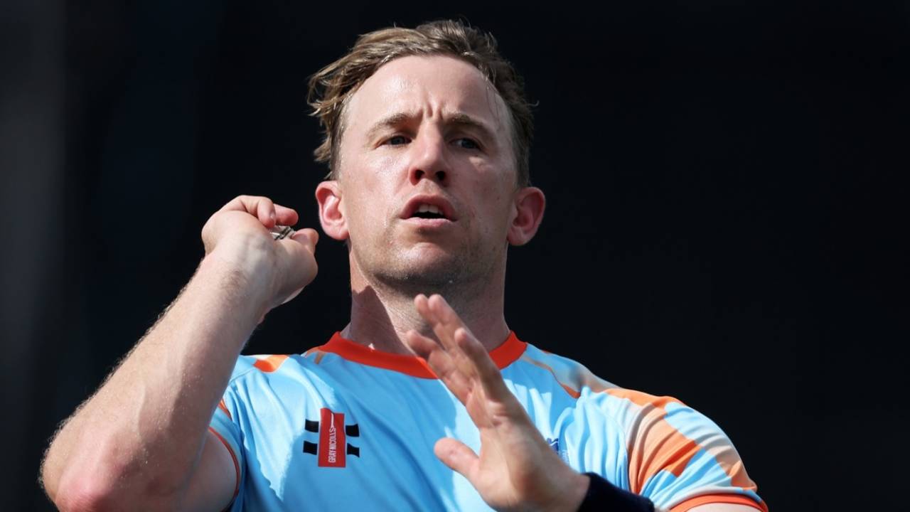 Logan van Beek gets ready to bowl at a training session, T20 World Cup 2026, Colombo, February 2, 2026