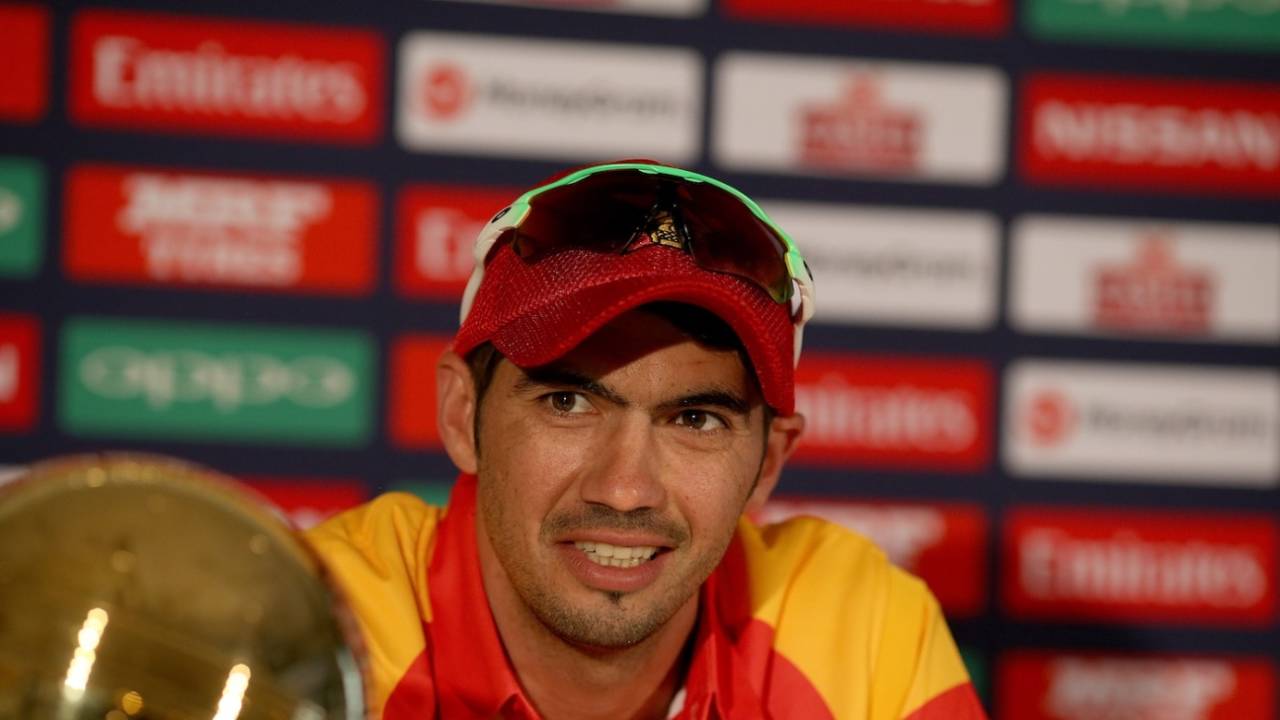 Zimbabwe captain Graeme Cremer speaks to the press after the abandonment of the game, Zimbabwe vs Ireland, ICC World Cup Qualifier warm-up, February 27, 2018, Bulawayo