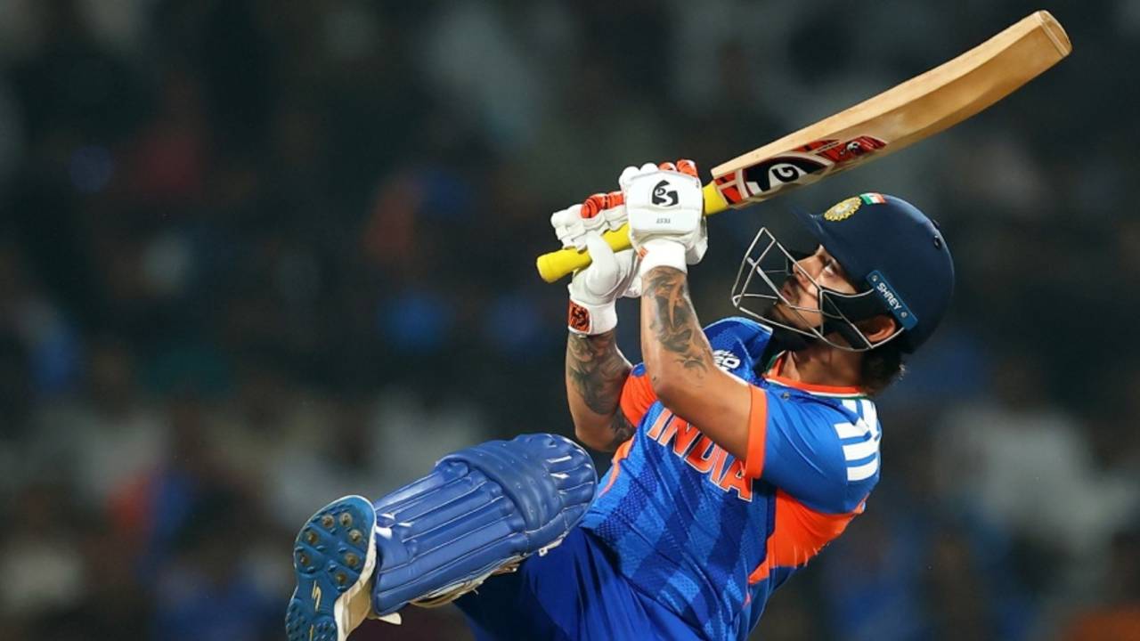 Ishan Kishan gets creative and launches a six, India vs South Africa, T20 World Cup warm-ups, Mumbai, February 4, 2026