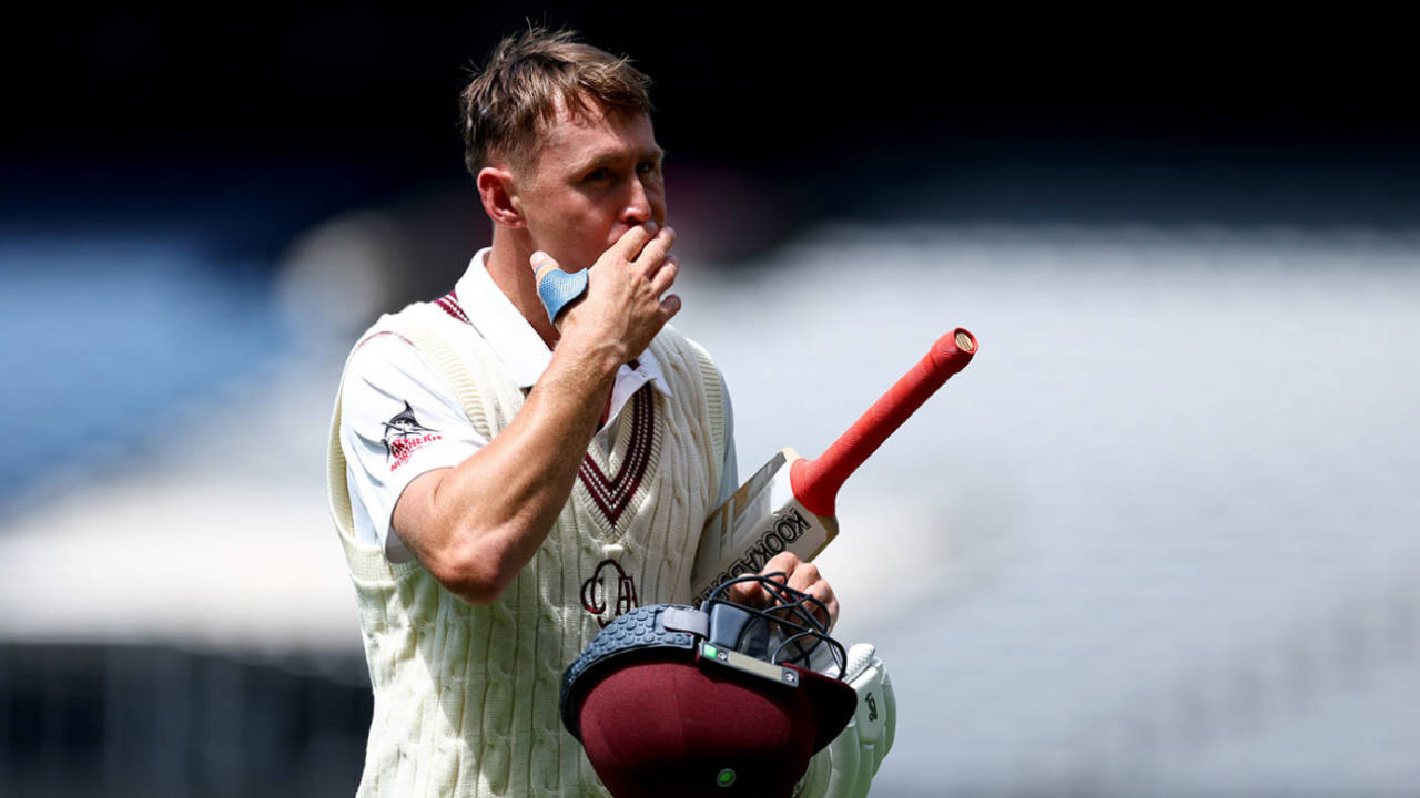 Marnus Labuschagne walks off after being dismissed, Victoria vs Queensland, Sheffield Shield, MCG, February 5, 2026