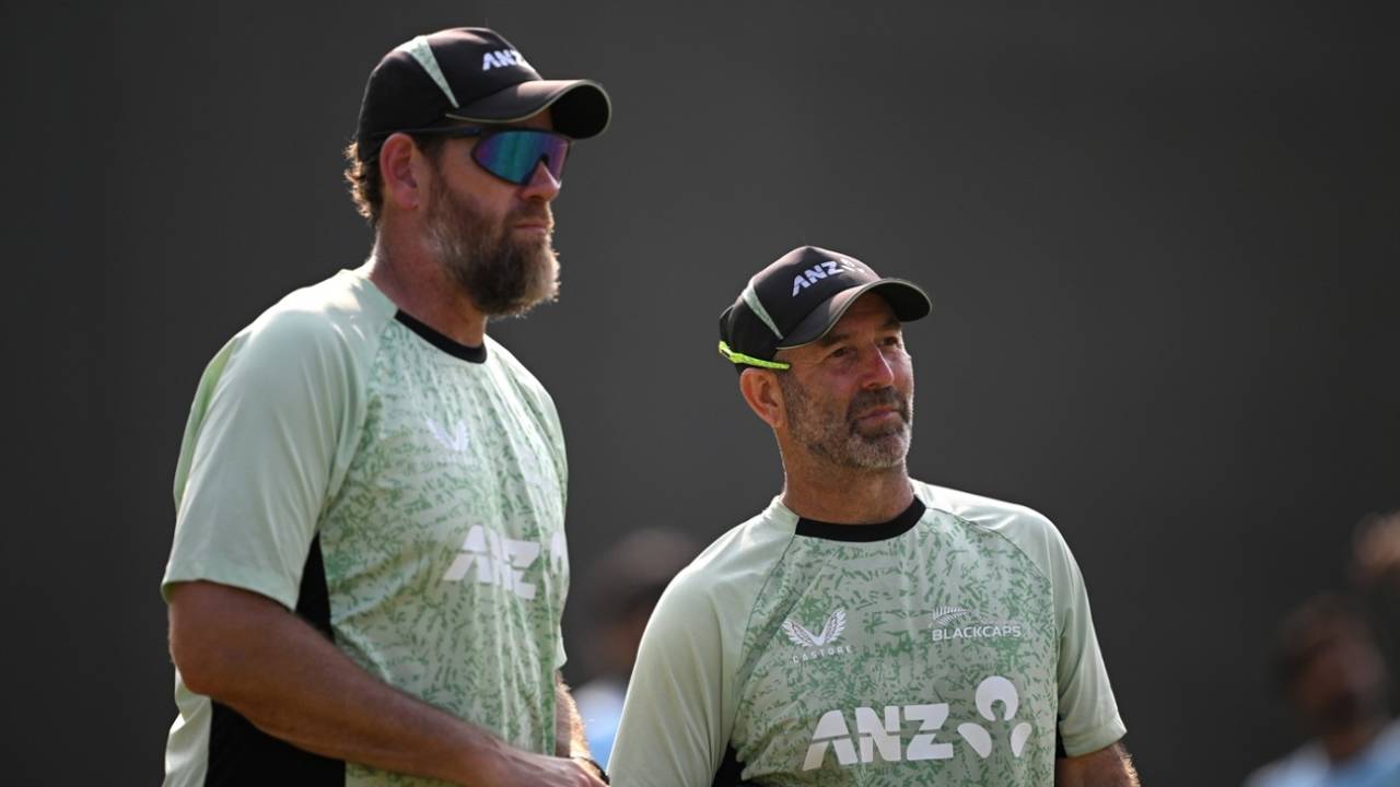Bowling coach Jacob Oram and head coach Rob Walter oversee New Zealand's prep, Afghanistan vs New Zealand, Men's T20 World Cup, Chennai, February 7, 2026