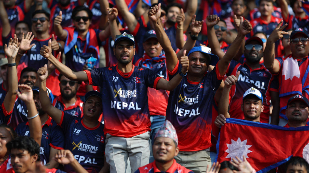 Nepal's fans were in high spirits at the Wankhede, England vs Nepal, T20 World Cup, Mumbai, February 8, 2026