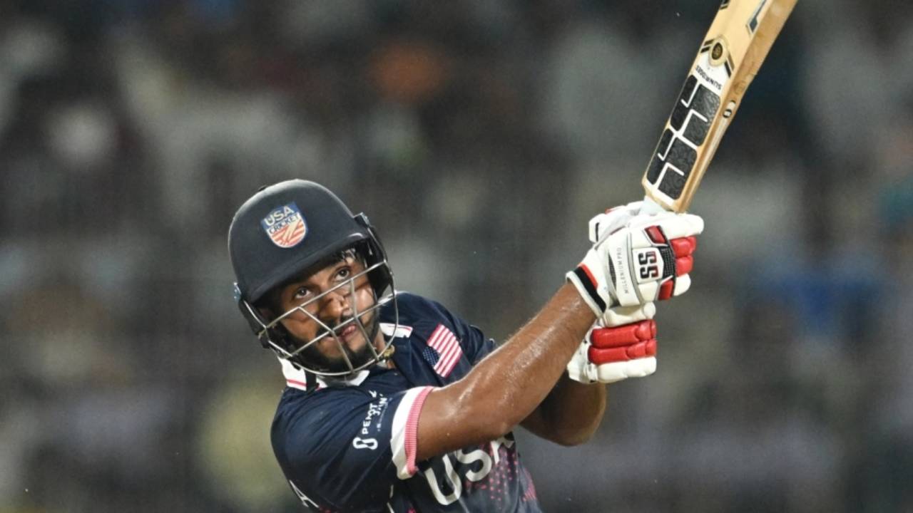 Saiteja Mukkamalla hit four sixes in a 51-ball 79, Netherlands vs USA, T20 World Cup 2026, Group A, Chennai, February 13, 2026