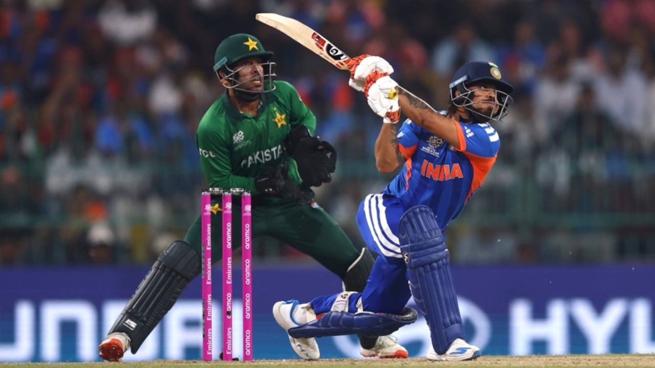Ishan Kishan hits over the off side, India vs Pakistan, Men's T20 World Cup, Colombo, February 15, 2026