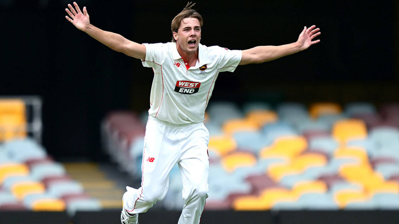Campbell Thompson impressed on his first-class debut, Queensland vs South Australia, Sheffield Shield, Gabba, February 16, 2026