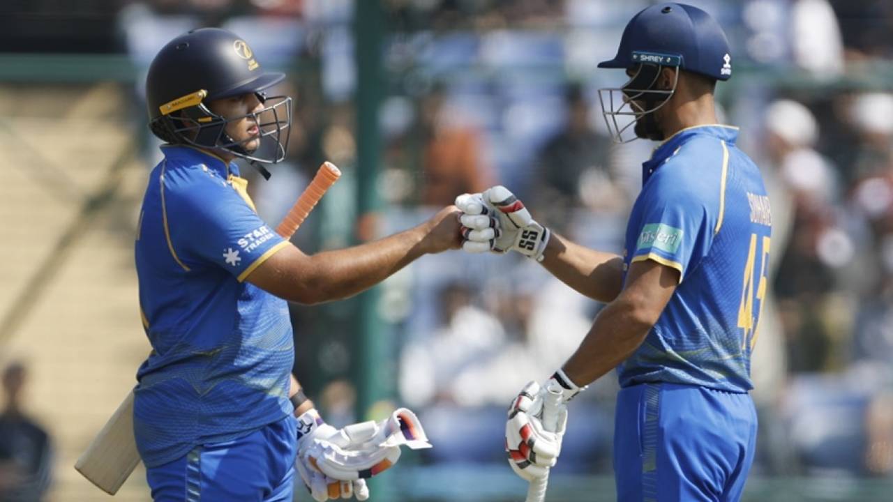 Alishan Sharafu and Sohaib Khan bump fists, Afghanistan vs UAE, Men's T20 World Cup, New Delhi, February 16, 2026