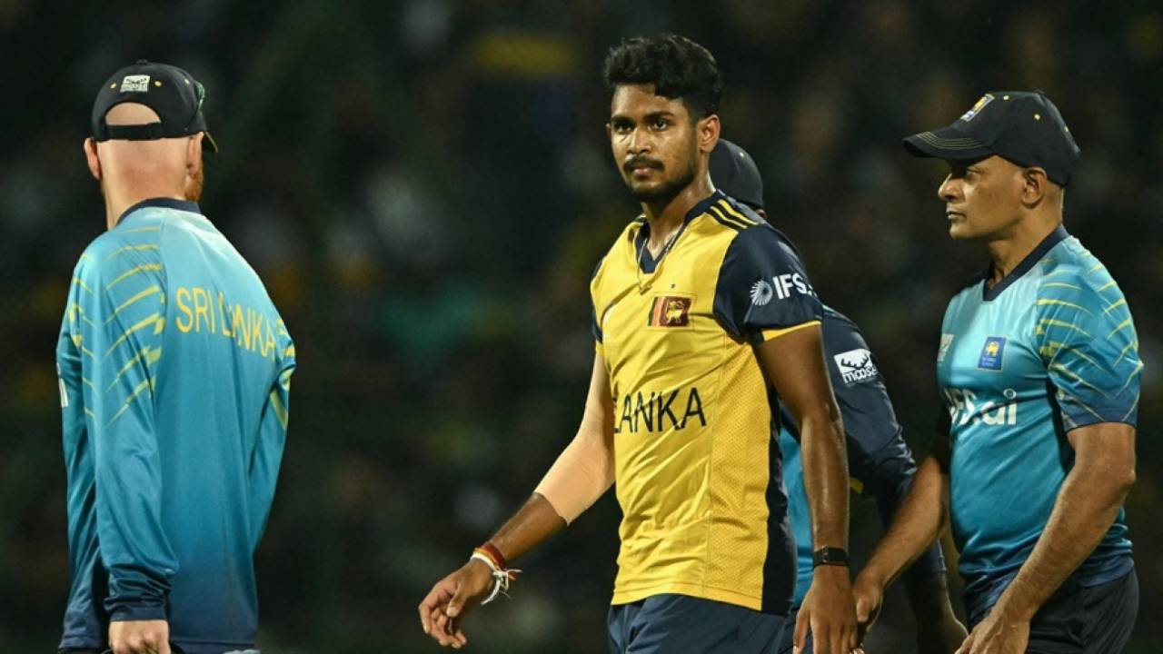 Matheesha Pathirana walked off midway through his opening over with what seemed like a hamstring injury, Sri Lanka vs Australia, T20 World cup 2026, Pallekele, February 16, 2026