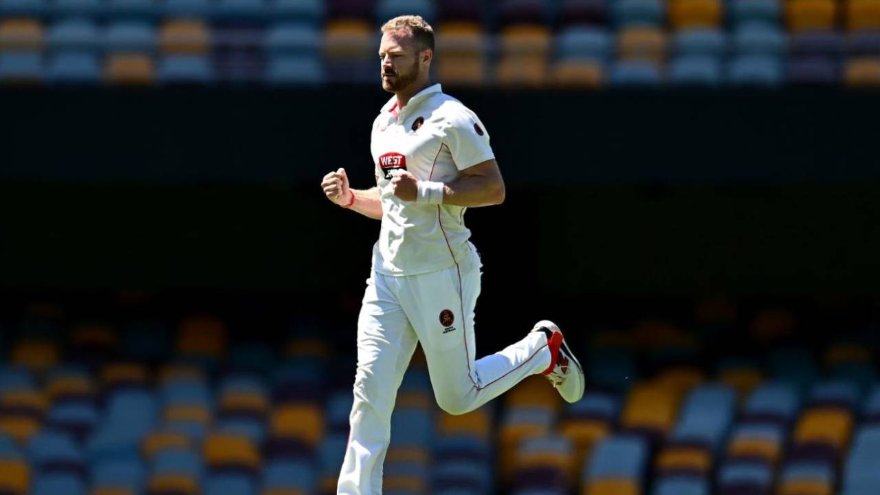 Nathan McAndrew took 5 for 32, Queensland vs South Australia, Sheffield Shield, Gabba, February 18, 2026