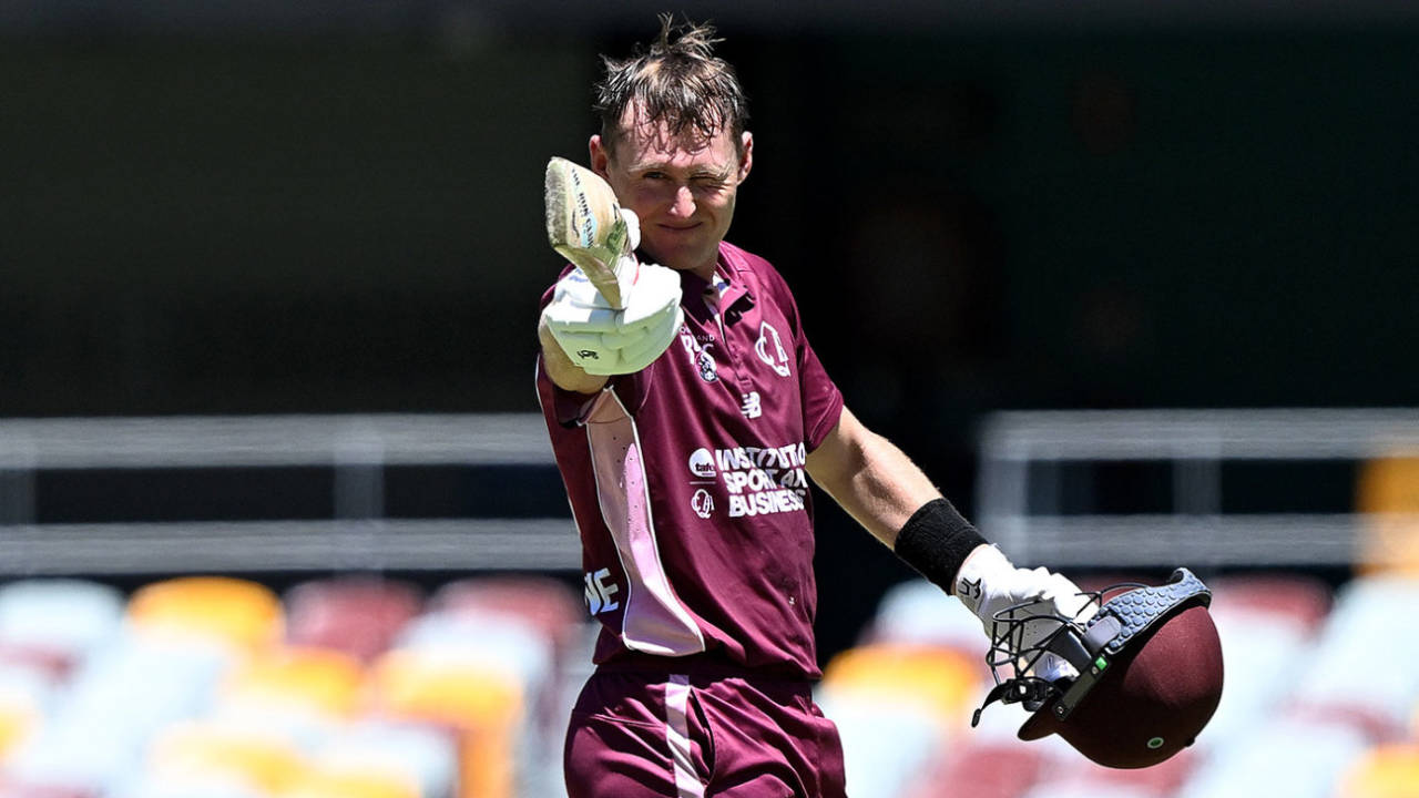 Marnus Labuschagne lifted Queensland with his fourth one-day hundred of the season, Queensland vs South Australia, One-Day Cup, Gabba, February 21, 2026