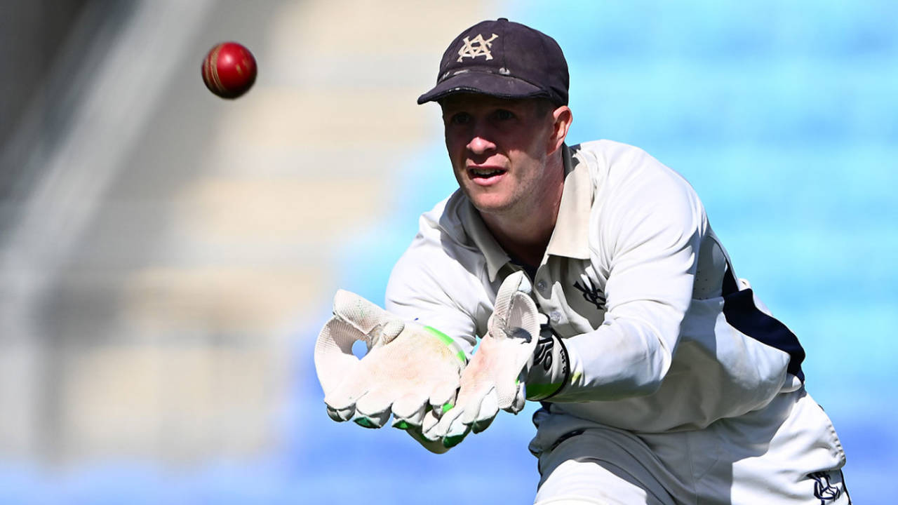 Sam Harper has been consistent behind the stumps this season, Tasmania vs Victoria, Sheffield Shield, Hobart, March 6, 2026