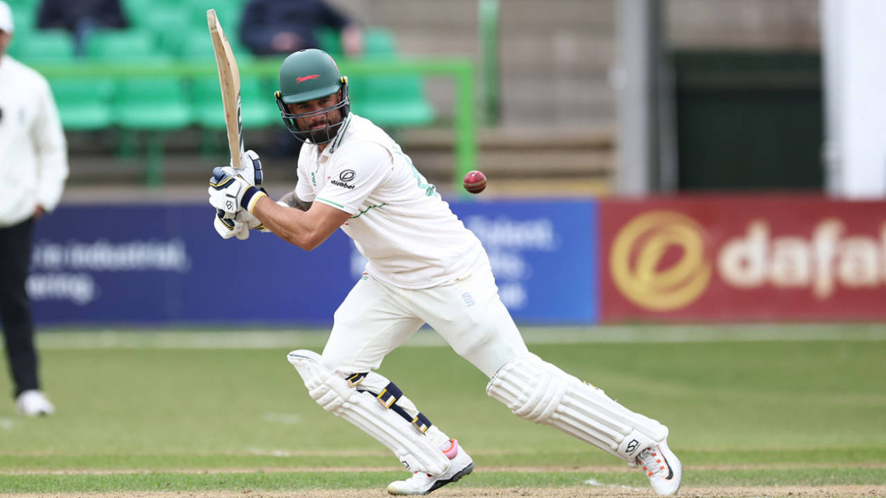 Jake Weatherald plays through the off side, Leicestershire vs Sussex, Grace Road, County Championship, April 3, 2026