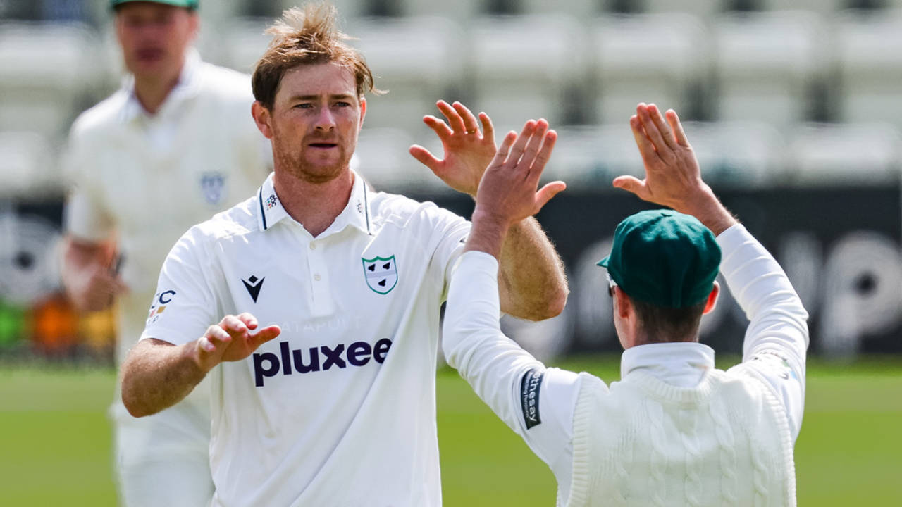 Tom Taylor wrecked the Kent top order in the second innings, Worcestershire vs Kent, County Championship, Division Two, New Road, April 26, 2026