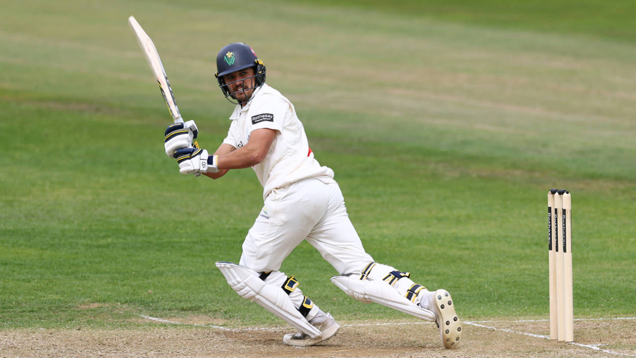Kiran Carlson turns the ball leg side, Gloucestershire vs Glamorgan, County Championship, Division Two, Bristol, April 14, 2025