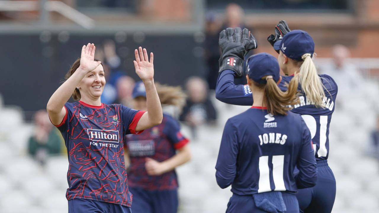 Kate Cross took three wickets, ECB Women's One Day Cup, Lancashire vs Hampshire, Manchester, May 2, 2026