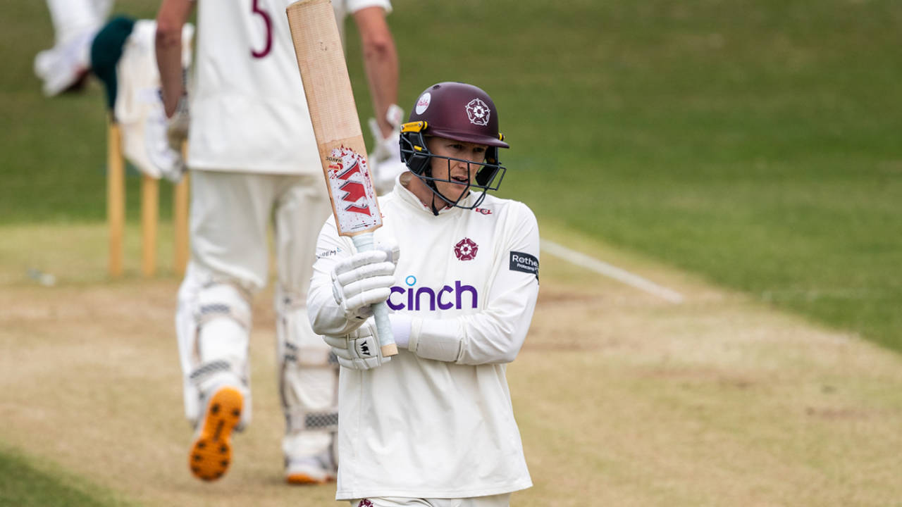 George Bartlett acknowledges his fifty, Northamptonshire vs Worcestershire, County Championship, Division Two, Wantage Road, May 3, 2026