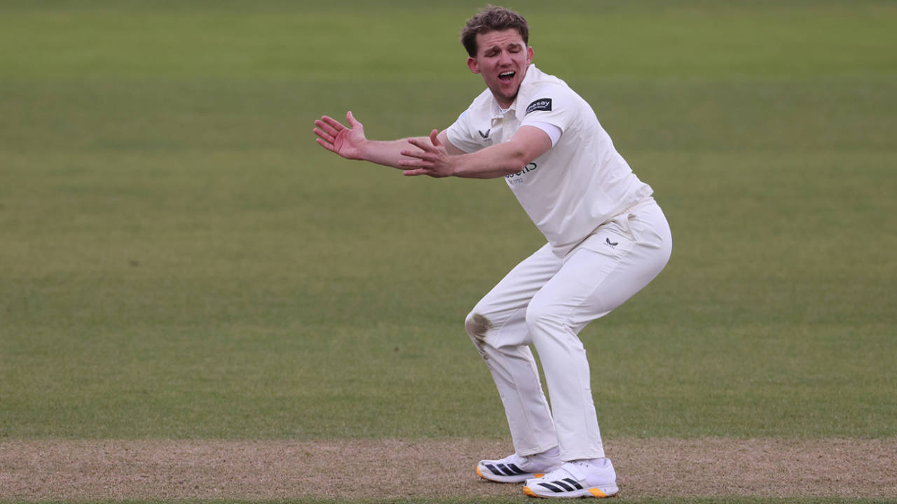 Matt Milnes appeals for a wicket, Durham vs Kent, County Championship, Division Two, Chester-le-Street, April 4, 2026