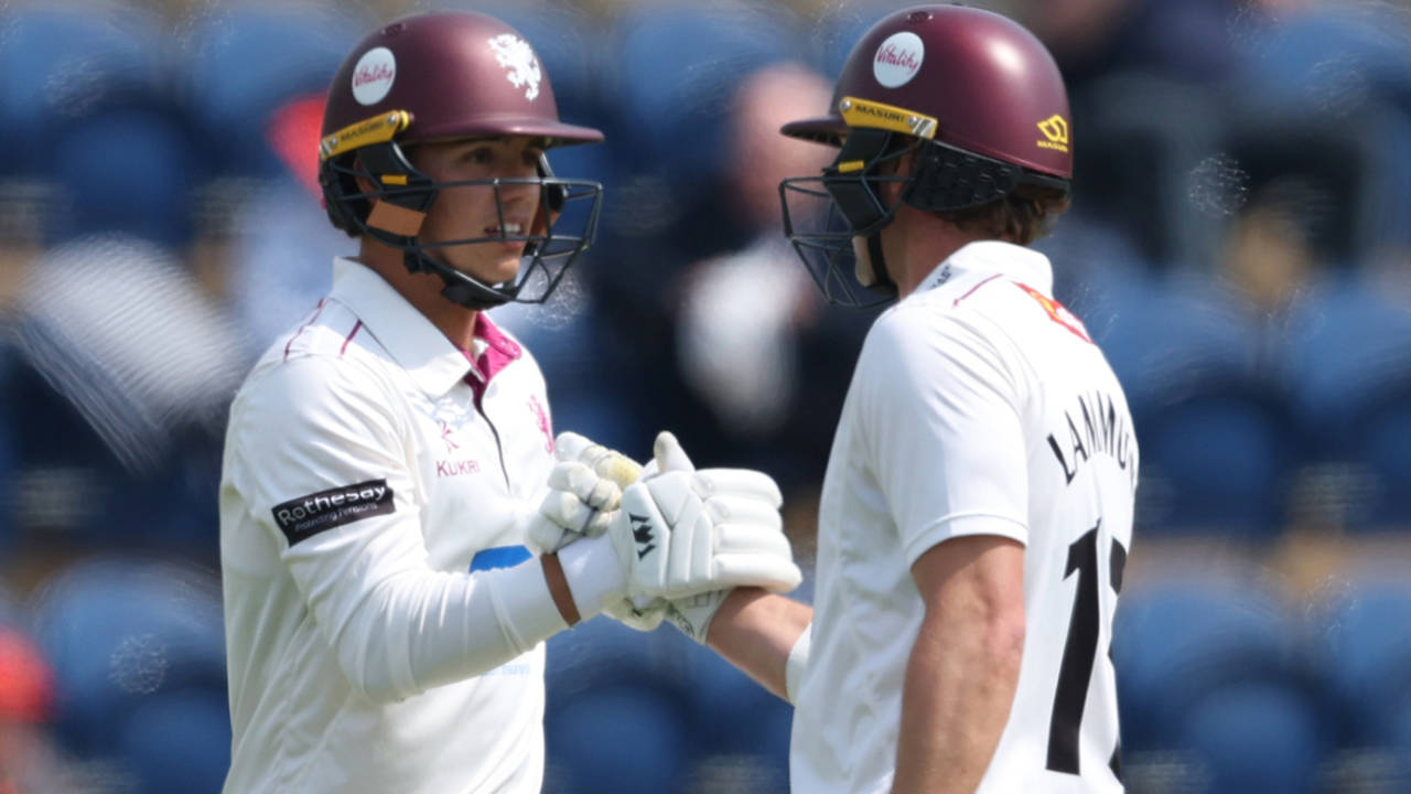 Joshua Thomas and Tom Lammonby put on a century stand, Glamorgan vs Somerset, County Championship, Division One, Cardiff, May 8, 2026