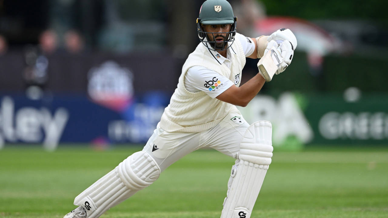 Brett D'Oliveira dug in after a top-order collapse, Worcestershire vs Durham, County Championship, New Road, May 8, 2026