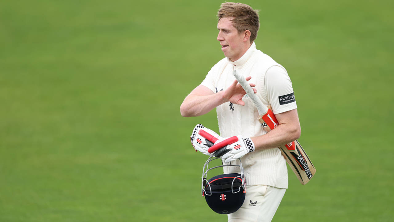 Zak Crawley walks off after another low score, Gloucestershire vs Kent, County Championship, Bristol, 4th day, May 11, 2026