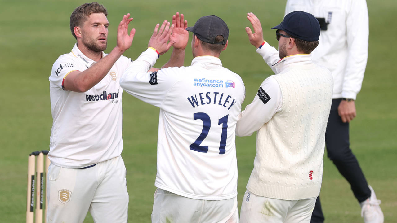 Wiaan Mulder chipped in with vital wickets, Essex vs Leicestershire, County Championship, Division One, Chelmsford, May 15, 2026