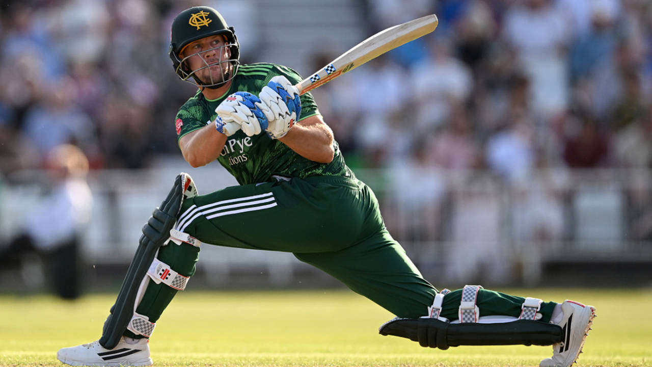 George Munsey heaves a reverse-sweep away, Nottinghamshire vs Yorkshire, Vitality Blast, Trent Bridge, May 22, 2026