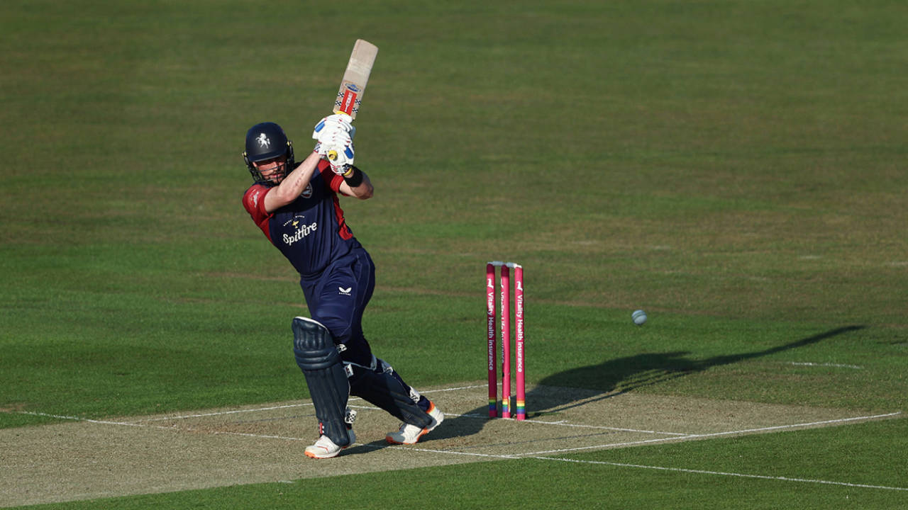 Harry Finch whips into the leg side, Kent vs Gloucestershire, Vitality Blast, Canterbury, June 18, 2025