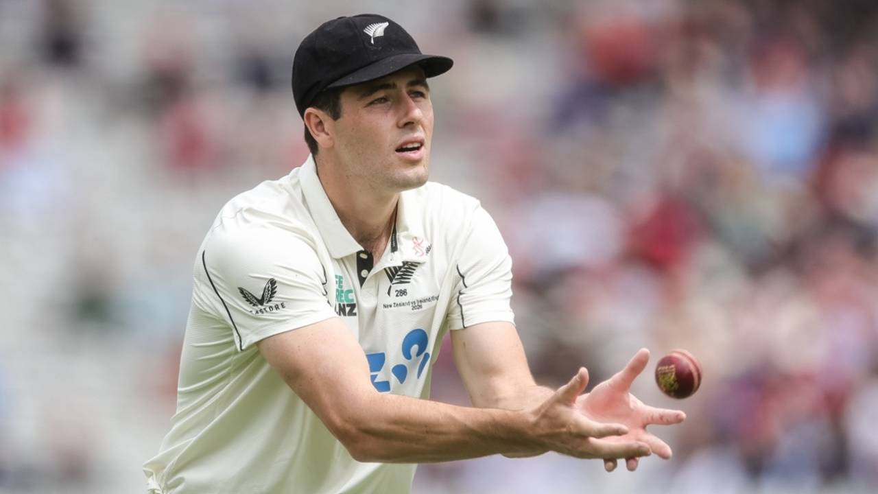 Will O'Rourke collects the ball, England vs New Zealand, 1st men's Test, Lord's, 2nd day, June 5, 2026