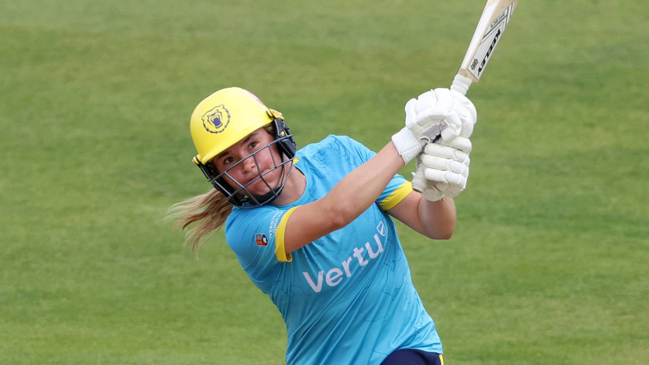 Meg Austin swings one over the leg side, The Blaze vs Warwickshire, T20 Blast (Women's), June 5, 2026