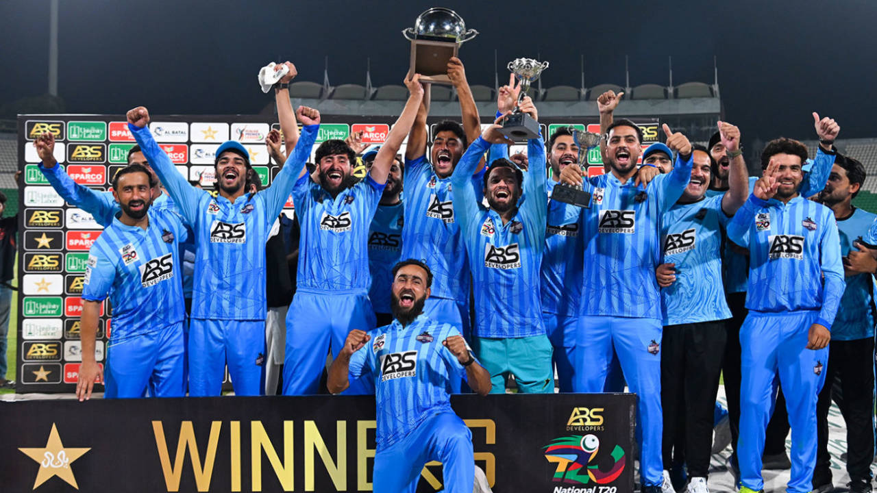 Abbottabad celebrate their National T20 Cup title, Karachi Whites vs Abbottabad, National T20 Cup, Final, Lahore, June 7, 2026
