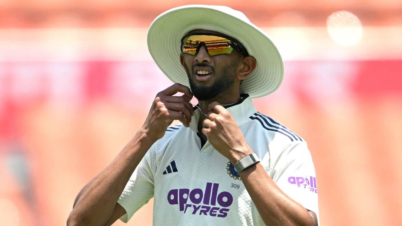 Prasidh Krishna looks on, India vs Afghanistan, Only Test, 3rd day, New Chandigarh, June 8, 2026
