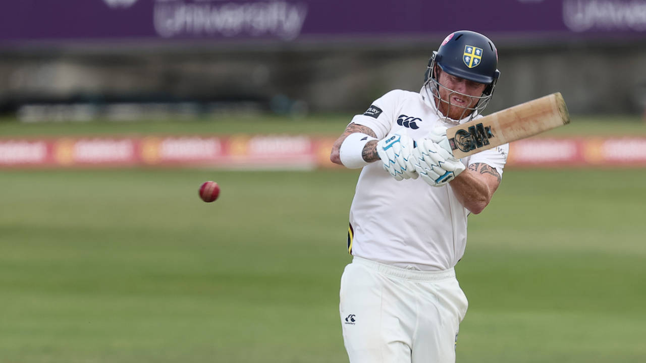 Ben Stokes hauls one into the leg side, Durham vs Northamptonshire, Chester-le-Street. County Championship, Division Two, June 20, 2026