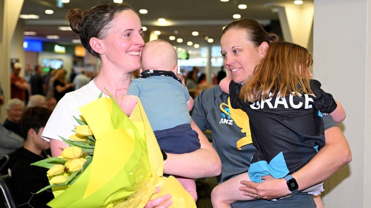 Amy Satterthwaite and Lea Tahuhu with their children Grace and Louie, November 1, 2024