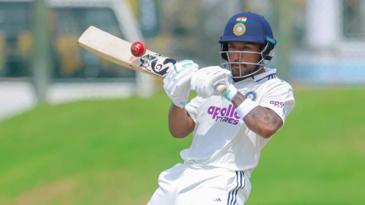 Dhruv Jurel shapes to ramp the ball, Sri Lanka A vs India A, 1st Unofficial Test, Galle, 1st day, June 25, 2026