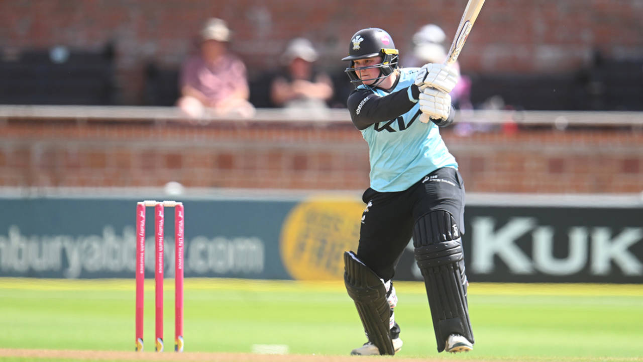 Bryony Smith carves through the off side, Somerset vs Surrey, Women's T20 Blast, Taunton, June 28, 2026