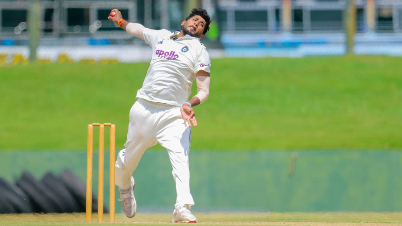 Yash Thakur runs in to bowl, Sri Lanka A vs India A, 2nd Unofficial Test, Galle, July 2, 2026