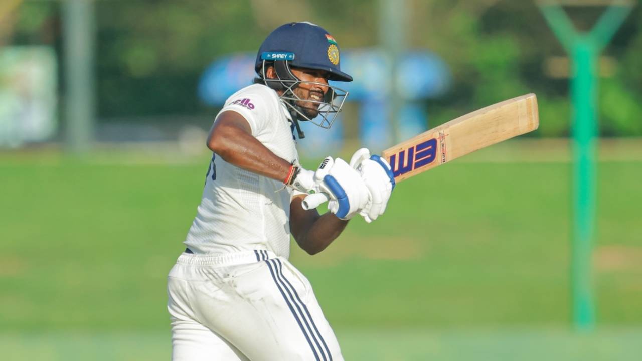 B Sai Sudharsan was largely untroubled, Sri Lanka A vs India A, 2nd Unofficial Test, Galle, 2nd day, July 3, 2026