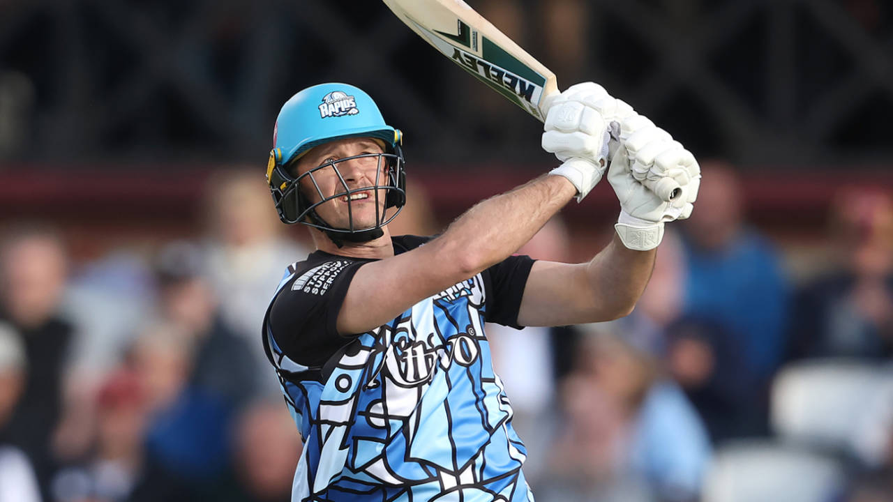 Gareth Roderick goes down the ground, Northamptonshire vs Worcestershire, Men's T20 Blast, Wantage Road, June 9, 2026
