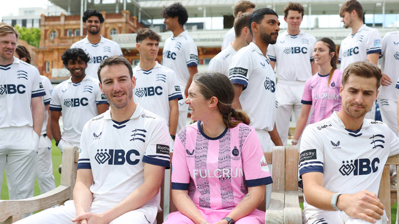 Middlesex's team photoshoots were delayed until mid-May, Lord's, May 14, 2026