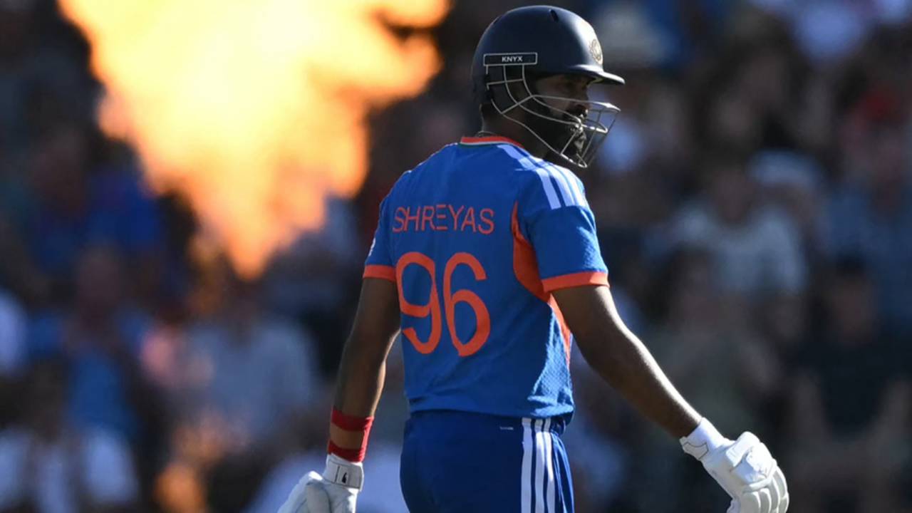 Shreyas Iyer walks off after being dismissed, England vs India, 5th T20I, Southampton, July 11, 2026
