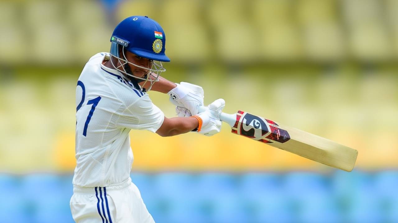 Yashbardhan Chauhan cuts the ball, Sri Lanka Under-19 vs India Under-19, 2nd Youth Test, 1st day, Colombo, July 20, 2026