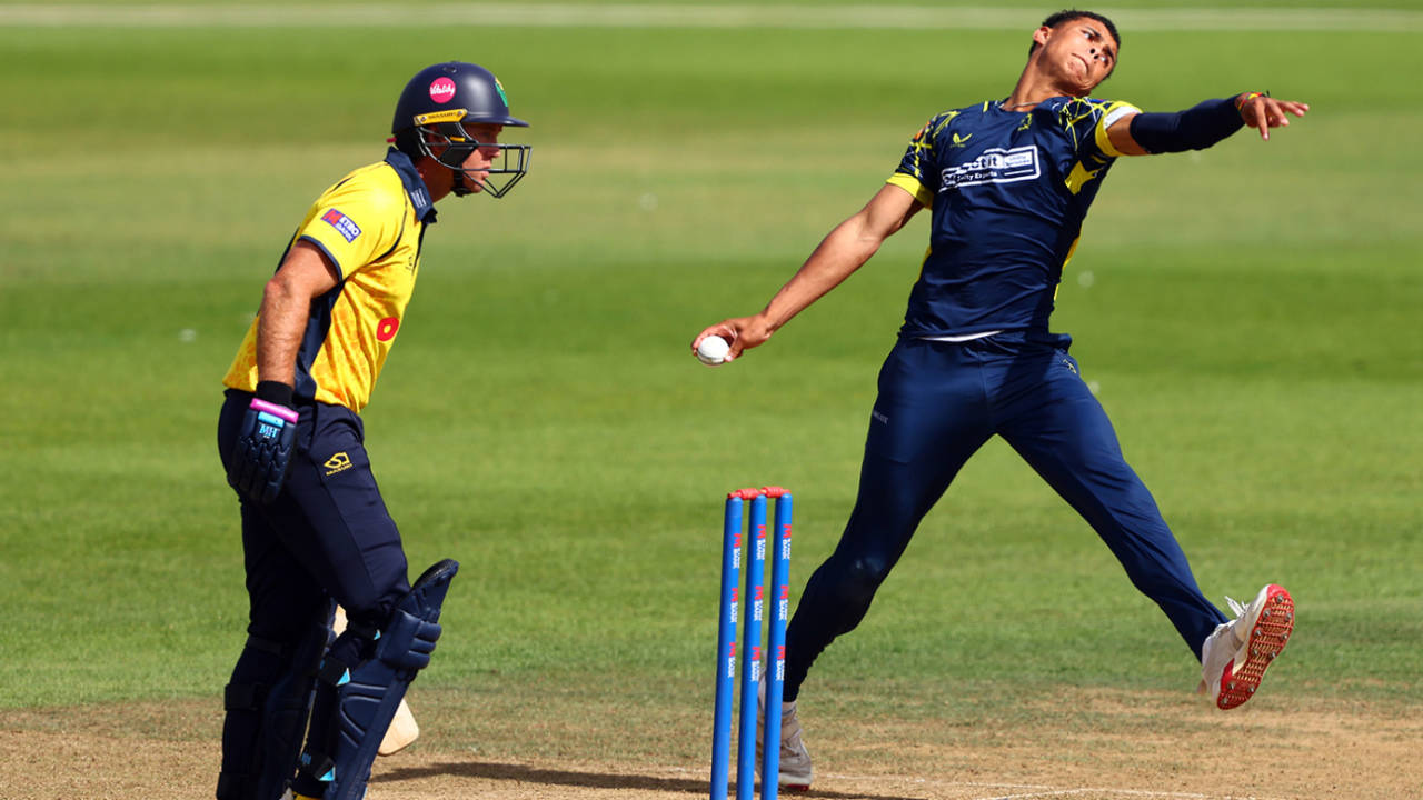 Manny Lumsden claimed a four-wicket haul, Hampshire vs Glamorgan, Men's One-Day Cup, Utilita Bowl, August 5, 2026
