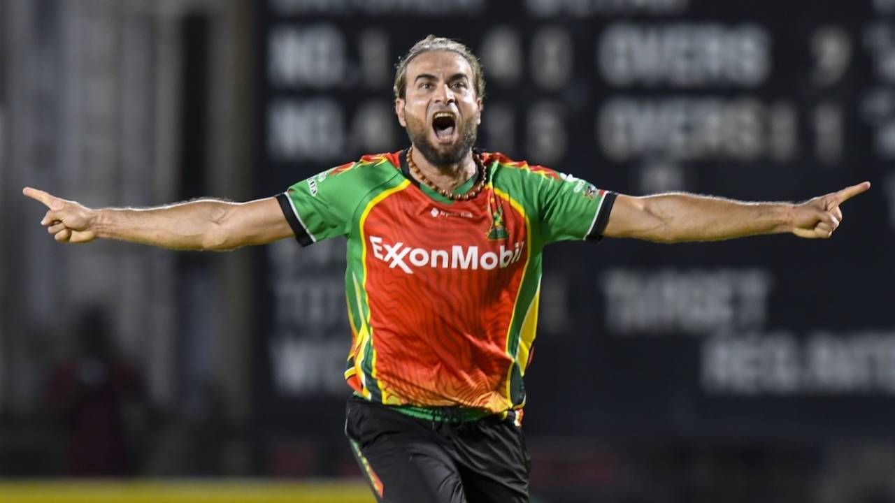 Imran Tahir sets off on his run, Jamaica Kingsmen vs Guyana Amazon Warriors, CPL 2026, Kington, August 13, 2026