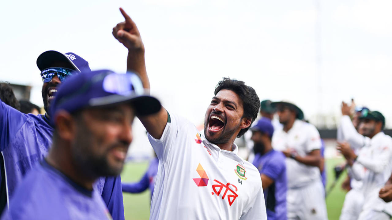 Najmul Hossain Shanto soaks in the moment, Australia vs Bangladesh, 1st Test, Darwin, 4th day, August 16, 2026