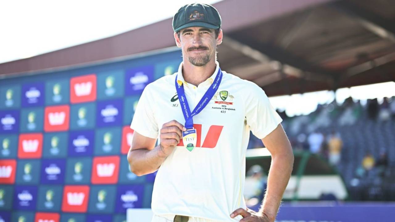 Mitchell Starc was named player of the match and the series, Australia vs Bangladesh, 2nd Test, Mackay, 2nd day, August 23, 2026