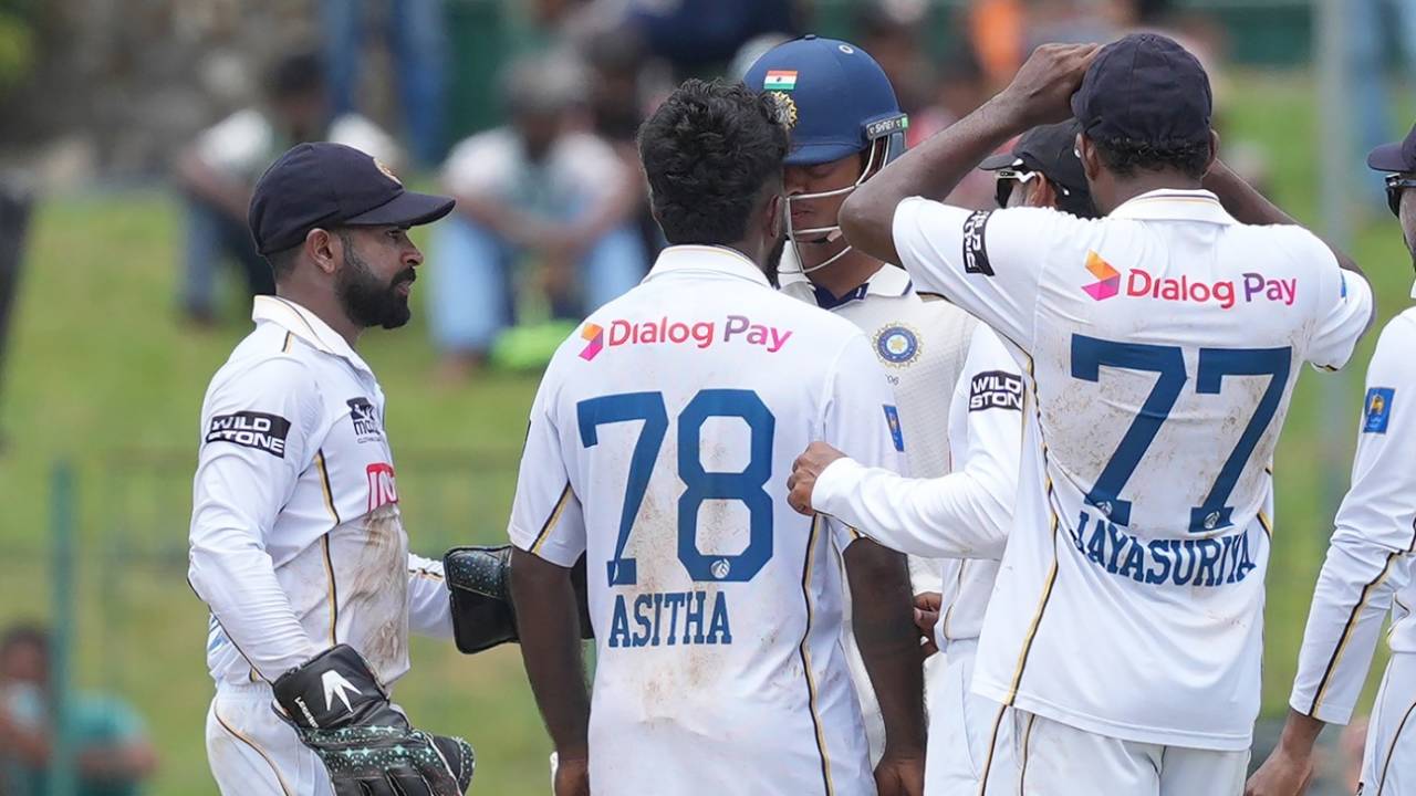 Yashasvi Jaiswal had a confrontation with Asitha Fernando after the bowler gave him a send-off, Sri Lanka vs India, 2nd Test, Day 1, Colombo, August 23, 2026