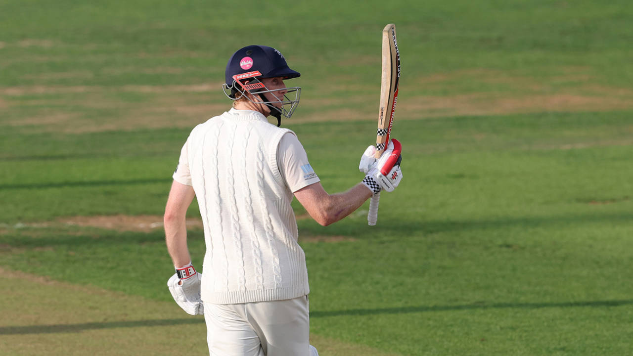 Zak Crawley acknowledges his half-century, Northamptonshire vs Kent, County Championship, Wantage Road, August 27, 2026