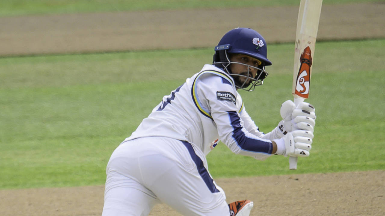 Kuldeep Yadav whips one away, Yorkshire vs Essex, County Championship Division One, Headingley, September 9, 2026 Kuldeep Yadav whips one away, Yorkshire vs Essex, County Championship Division One, Headingley, September 9, 2026